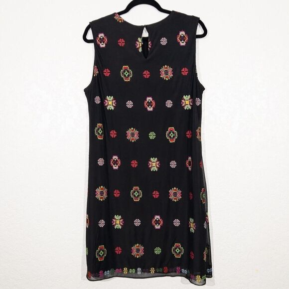 NWT Desigual Black Embroidered Shift Dress Size 46 / 12 US - Picture 8 of 11